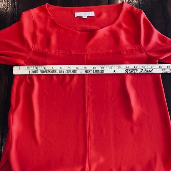 Ann Taylor Loft women size XS long sleeve red blouse top - Picture 9 of 13